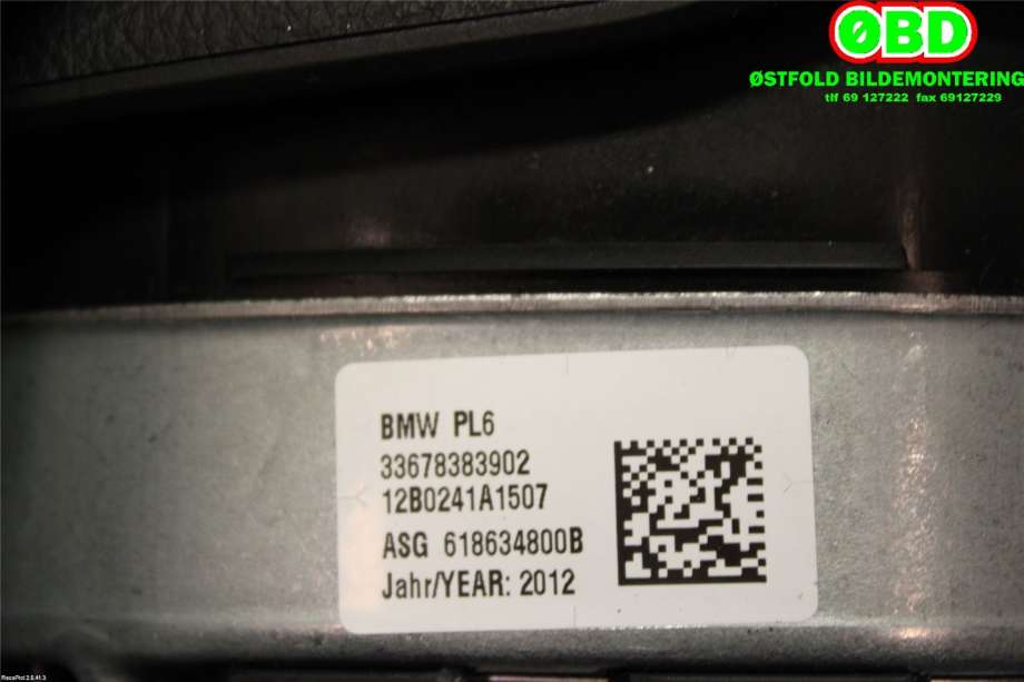 Airbag rattpute til BMW 5-Serie 2010-2017 (F10/F11) (F10/F11) (BMW|32 30 6 783 839|)