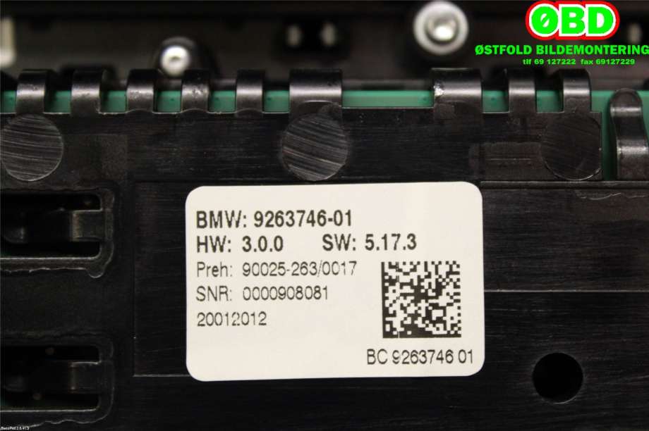 Varmeapparat betjening til BMW 5-Serie 2010-2017 (F10/F11) (F10/F11) (BMW||9263746)