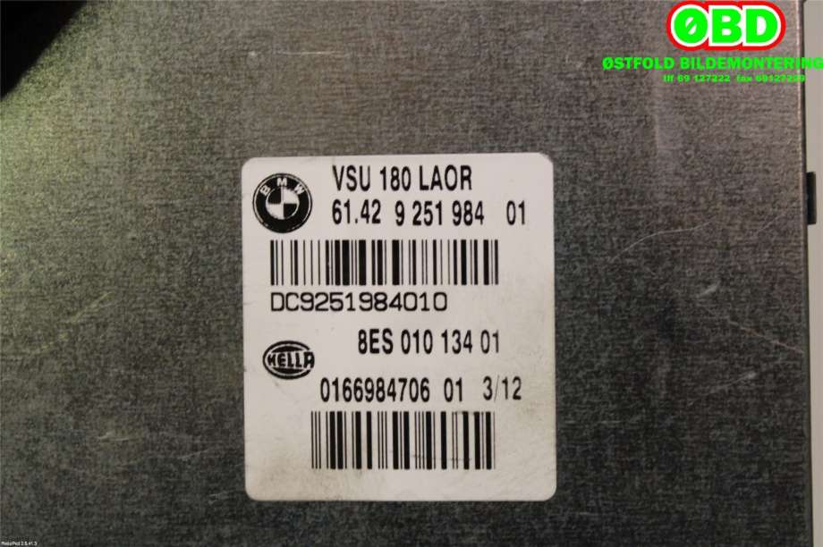 Styreenhet diverse til BMW 5-Serie 2010-2017 (F10/F11) (F10/F11) (BMW|61 42 9 251 984||61429251984)