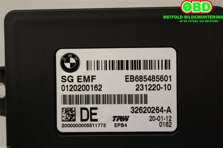 Styreenhet elektrisk parkbrems (EPB - Electric Parking Brake) til BMW 5-Serie 2010-2017 (F10/F11) (F10/F11) (BMW|34 43 6 887 358||231220)