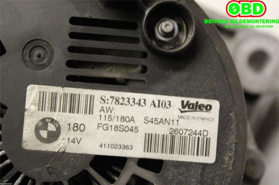 Dynamo til BMW 3-Serie 2012-2018 (F30/F31/F34) (F30/F31/F34) (BMW|12 31 7 823 344||7823343)