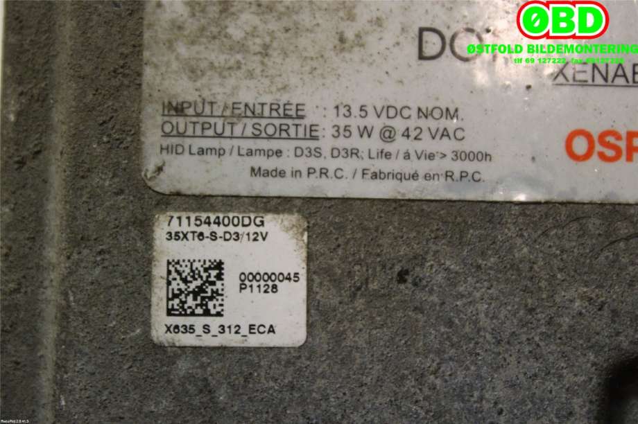 Styreenhet xenon/ballast til Ford Focus 2011-2014 (Type III, Fase 1)  (FORD|1710026|BM5113C170AA|)