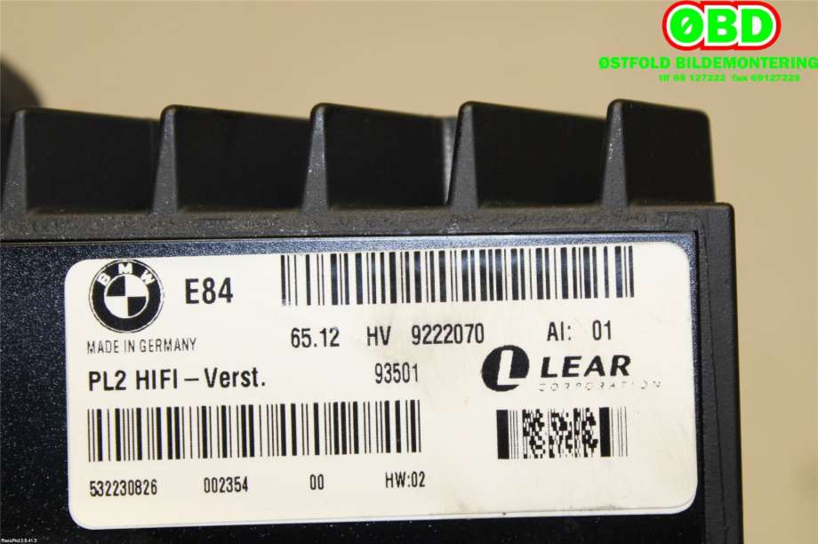Bilstereo forsterker til BMW X1 2009-2015 (E84) (E84) (BMW||65129222070)