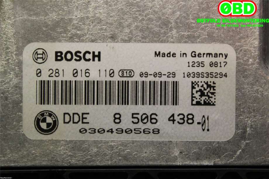 Styreenhet motor til BMW X1 2009-2015 (E84) (E84) (BMW|13618512498|0281016110|8506438)