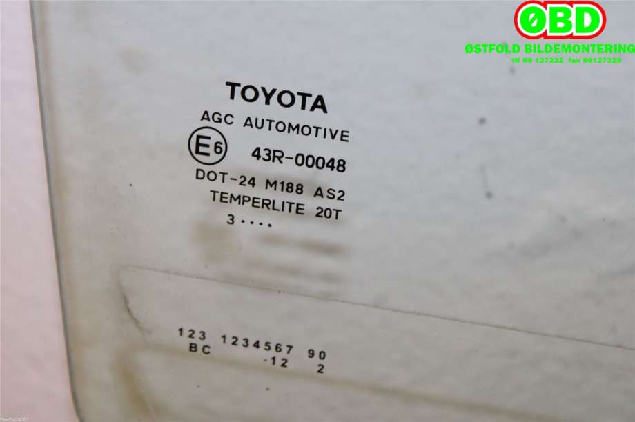 Siderute høyre bak til Toyota Auris 2013-2015 (Type II, Fase 1)