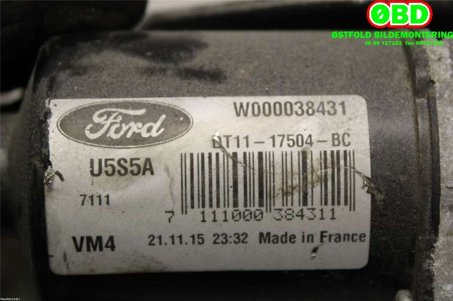 Viskermotor frontrute til Ford Transit Connect 2013-2018 Type II, Fase 1  (FORD|2080411|W000038431|DT1117504BC)