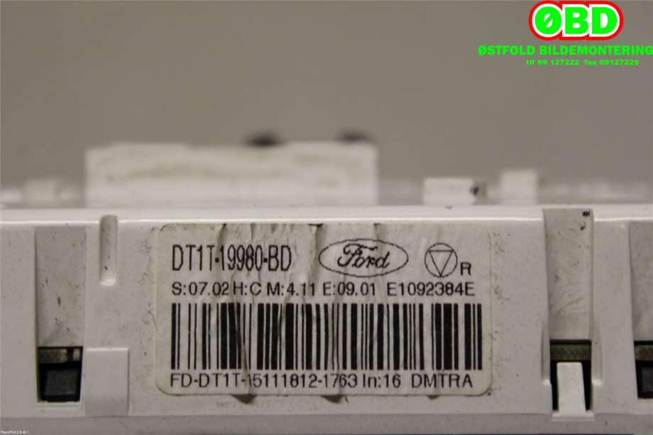 Varmeapparat betjening til Ford Transit Connect 2013-2018 Type II, Fase 1  (FORD|2010112||DT1T119980BD)