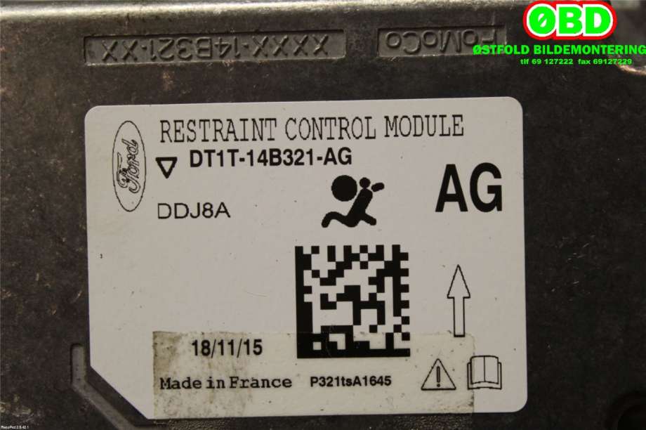Airbag elektronikk til Ford Transit Connect 2013-2018 Type II, Fase 1 (FORD|1877708||DT1T14B321AG)