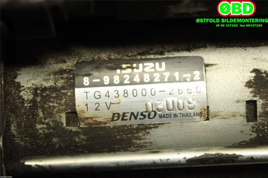 Starter diesel til Isuzu D-Max 2017-2020 (Type II, Fase 2)  (ISUZU||8982482712)