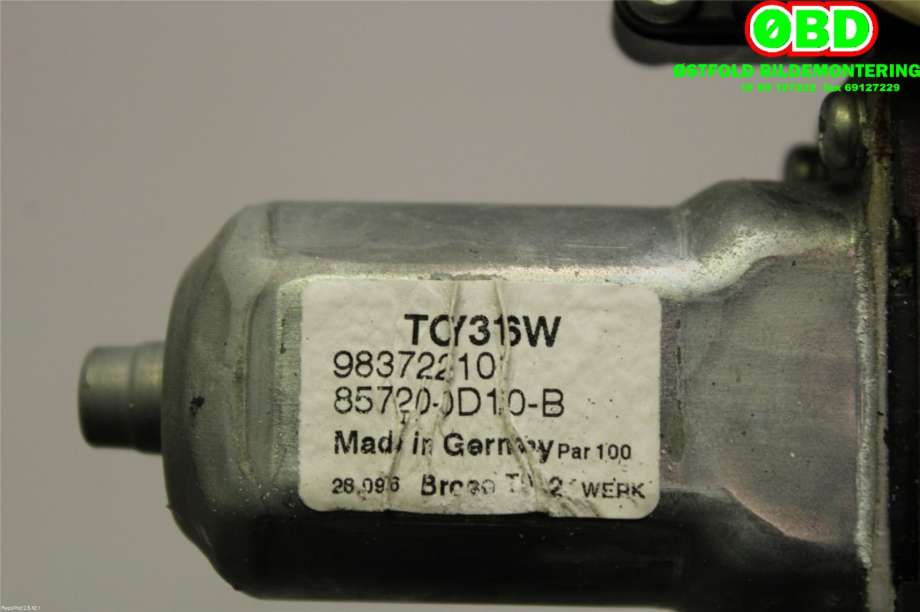 Ruteheis venstre foran til Toyota Yaris 2006-2009 (Type II, Fase 1)  (TOYOTA|698200D041|)