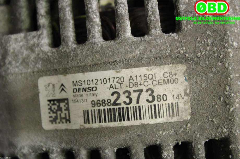Dynamo til Peugeot 208 2012-2019 (Type I)  (PEUGEOT|96 882 373 80|98 060 074 80|9688237380)