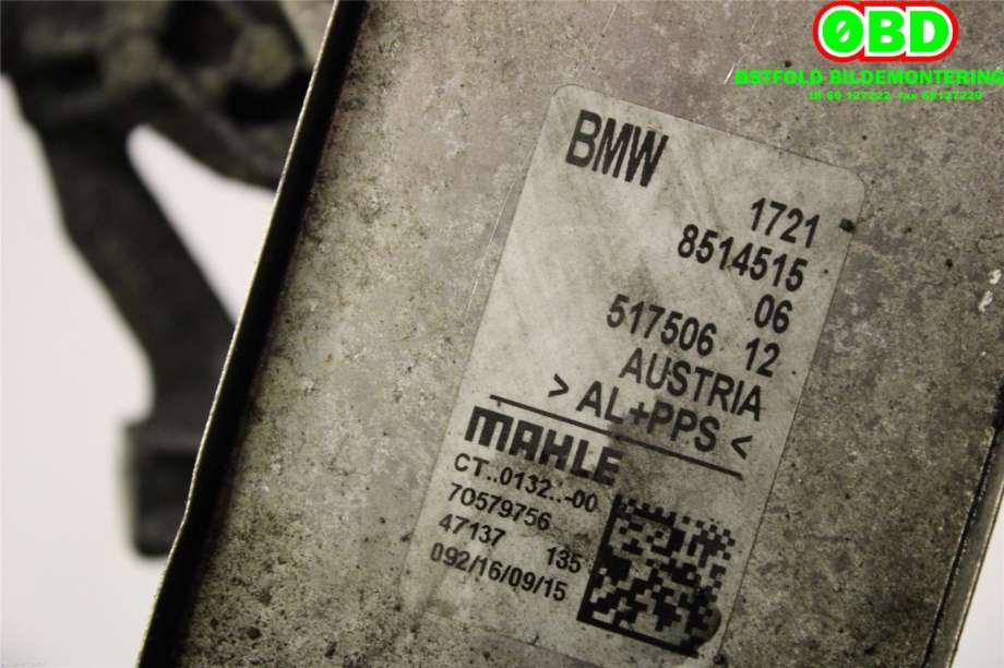 Oljekjøler til BMW 5-Serie 2010-2017 (F10/F11) (F10/F11) (BMW|17 21 8 514 515|17 22 8 570 449|17218514515)