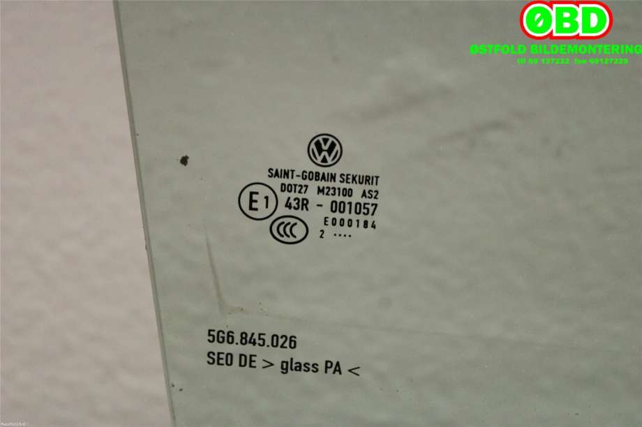 Siderute høyre bak til VW Golf VII 2012-2017 (Fase 1) (VOLKSWAGEN|5G6 845 026||5G6845026)