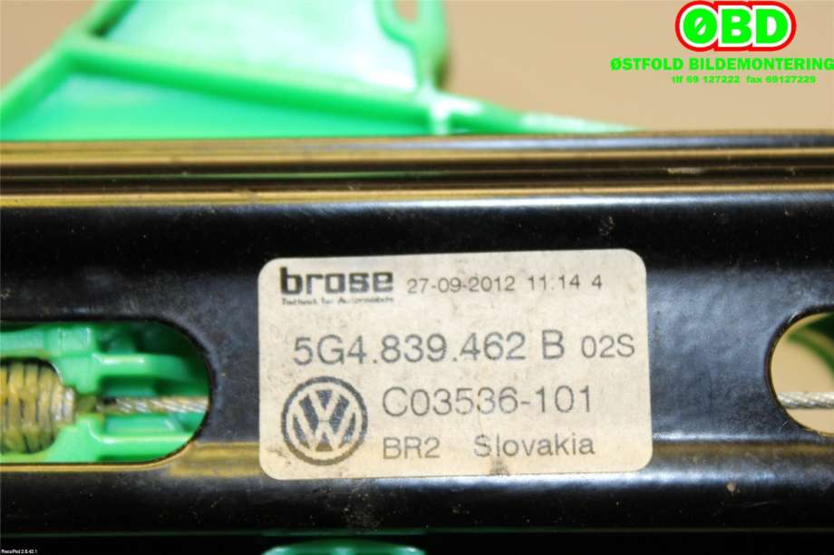 Ruteheis til VW Golf VII 2012-2017 (Fase 1)  (VOLKSWAGEN|5G4 839 462 B|5G4 839 462 C|5G4839462B)