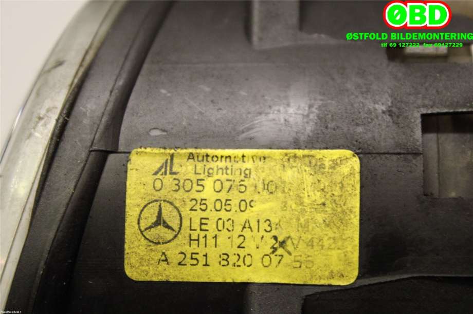 Tåkelykt venstre foran til Mercedes GLK 2008-2015 (X204) (X204) (MERCEDES|A 251 820 07 56||2518200756)