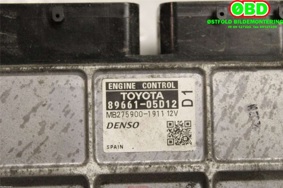 Styreenhet motor til Toyota Avensis 2009-2015 (Type III, Fase 1)  (TOYOTA|8966105D12|)