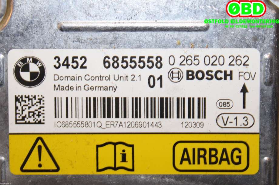 Airbag elektronikk til BMW 3-Serie 2012-2018 (F30/F31/F34) (F30/F31/F34) (BMW||0265020262|34526855558)
