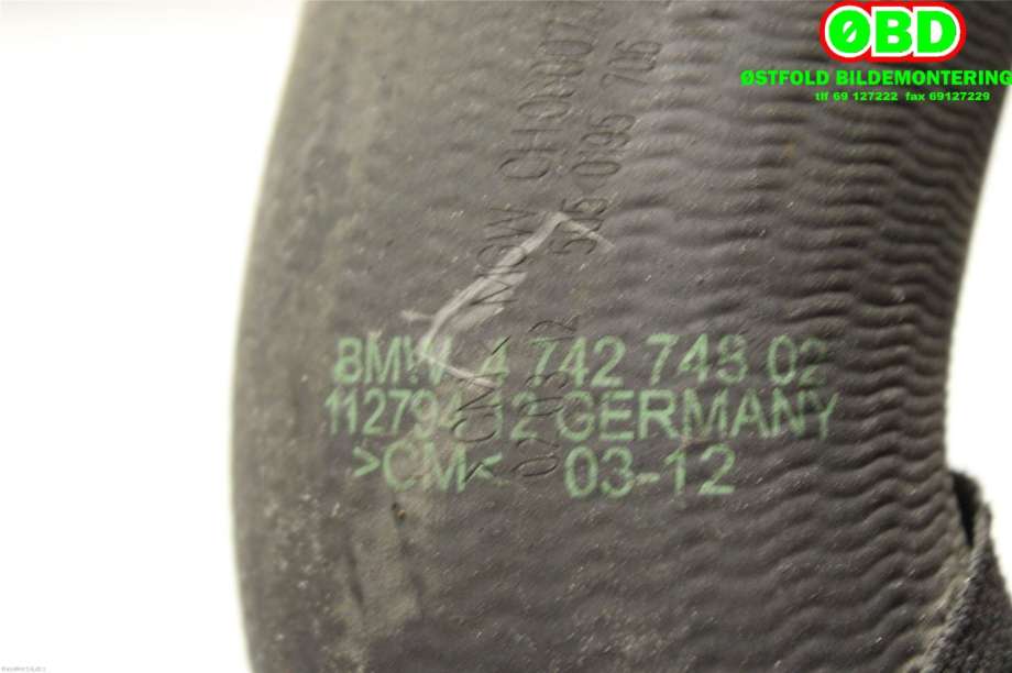Turbo rør til BMW 3-Serie 2012-2018 (F30/F31/F34) (F30/F31/F34) (BMW|11 61 8 583 389|)