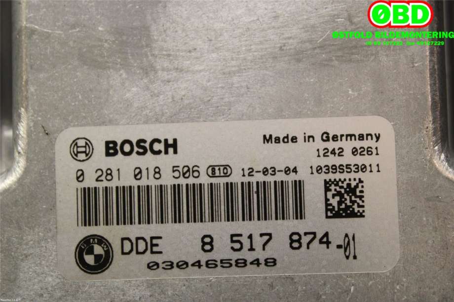 Styreenhet motor til BMW 3-Serie 2012-2018 (F30/F31/F34) (F30/F31/F34) (BMW|13 61 8 576 341|0281018506|)