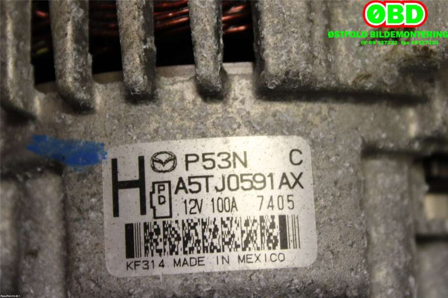 Dynamo til Mazda 2 2015-2019 (Type III, Fase 1)  (MAZDA|P53N18300C|)