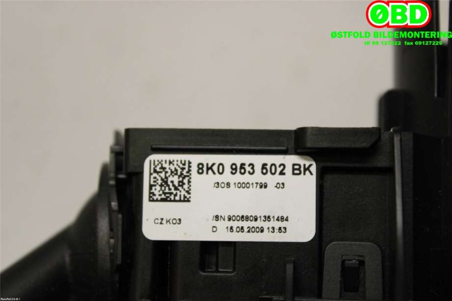 Bryter combi til Audi Q5 2008-2012 (Type I, Fase 1)  (AUDI|8K0 953 502 BK||8K0953502BK)