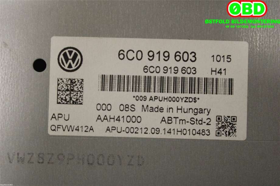 Bilstereo til VW Polo 2014-2017 (Type V, Fase 2)  (VOLKSWAGEN|6C0 919 603||6C0919603)