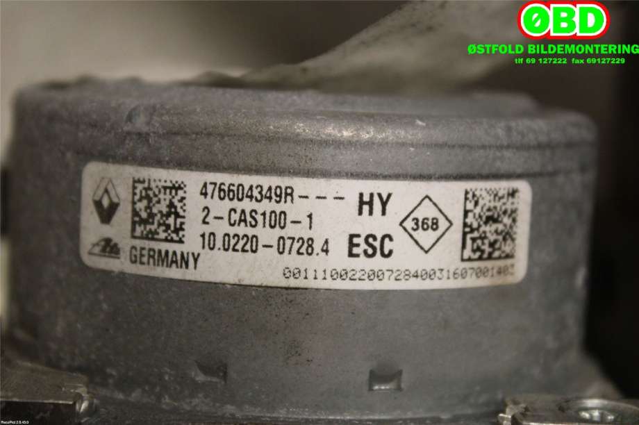 ABS sentral til Renault Megane 2016-->> Type IV  (RENAULT MEGANE GT|476609832R||476604349R)