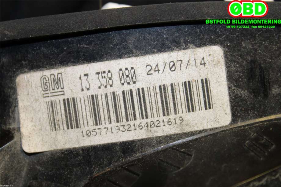 Baklykt høyre indre til Opel Astra J 2010-2015 (OPEL|13360790||13358080)