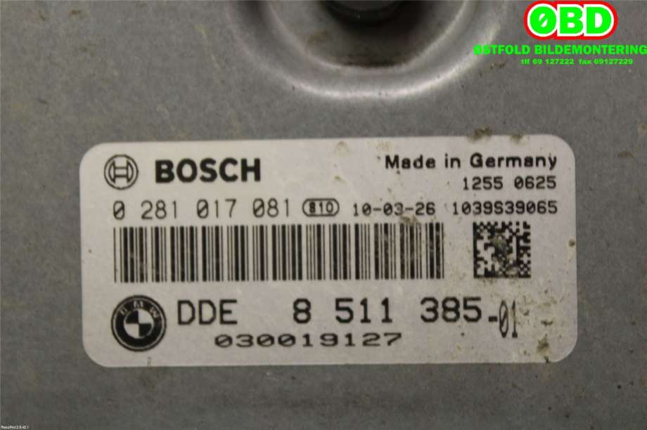 Styreenhet motor til BMW 5-Serie 2010-2017 (F10/F11) (F10/F11) (BMW|13 61 8 513 161||0281017081)