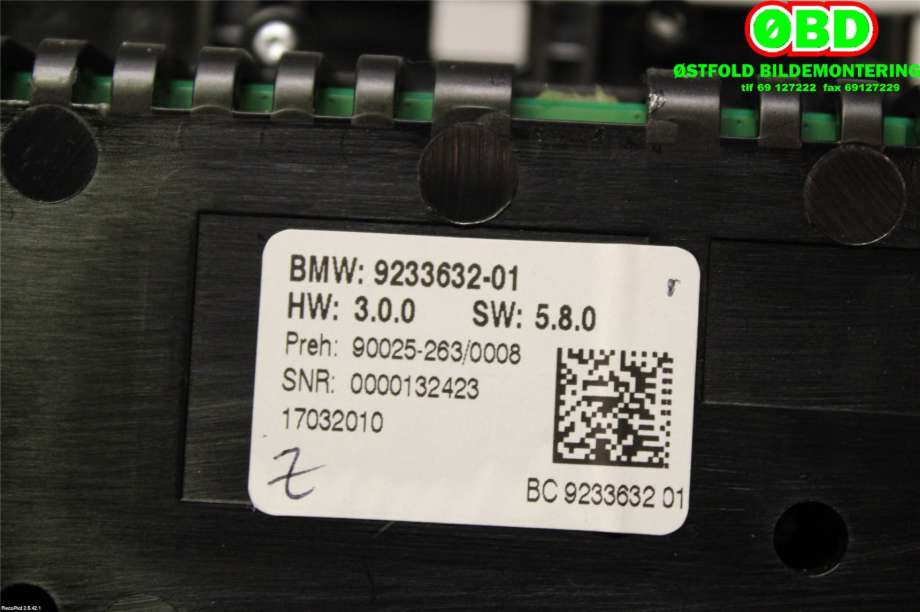 Varmeapparat betjening til BMW 5-Serie 2010-2017 (F10/F11) (F10/F11) (BMW||9233632)