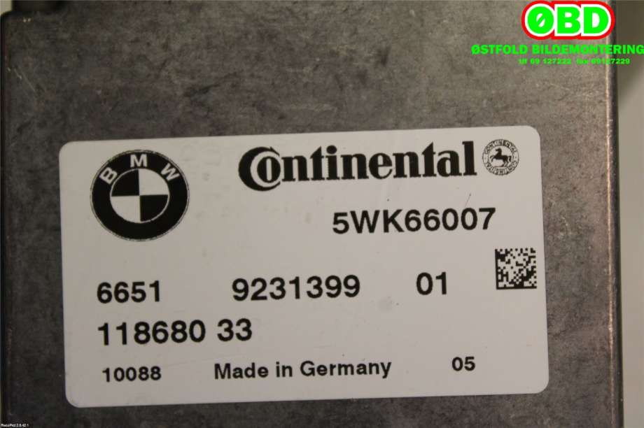 Styreenhet diverse til BMW 5-Serie 2010-2017 (F10/F11) (F10/F11) (BMW|66 51 9 259 021||66519231399)