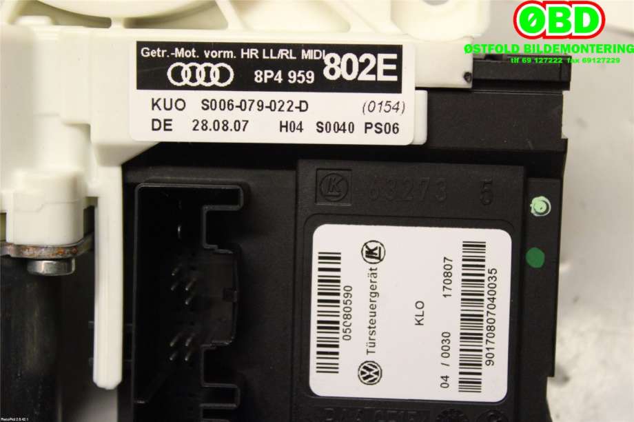 Ruteheis høyre bak til Audi A3 2003-2008 (Type II, Fase 1)  (AUDI|8P4959802F||8P4959802E)