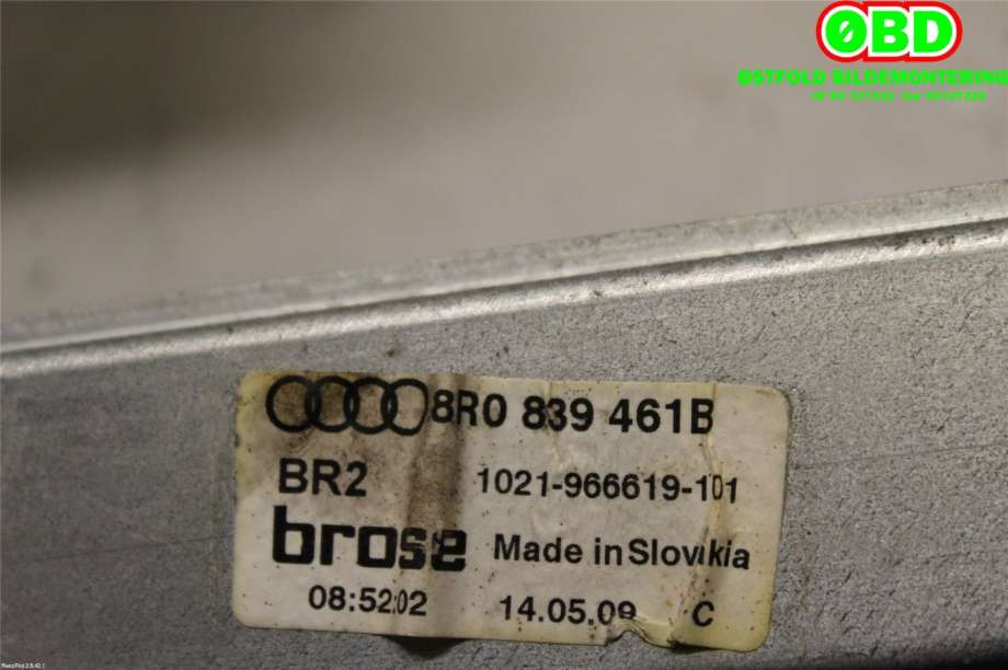 Ruteheis til Audi Q5 2008-2012 (Type I, Fase 1)  (AUDI|8R0 839 461 D|8R0 839 461 E|8R0839461B)