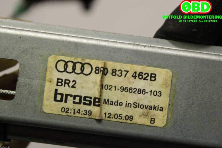 Ruteheis til Audi Q5 2008-2012 (Type I, Fase 1)  (AUDI|8R0 837 462 F|8R0 837 462 H|8R0837462B)