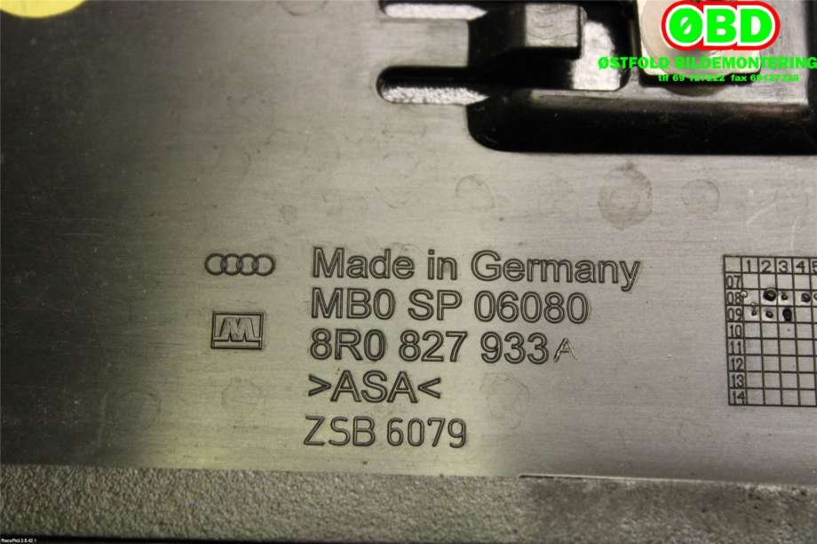 Spoiler bakluke til Audi Q5 2008-2012 (Type I, Fase 1)  (AUDI|8R0 827 933 C||8R0827933A)