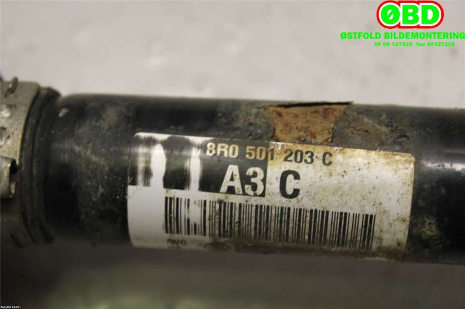 Drivaksel høyre bak til Audi Q5 2008-2012 (Type I, Fase 1)  (AUDI|8R0 501 203 C|8R0 501 203 CX|8R0501203C)