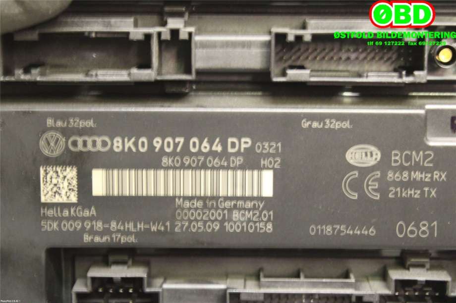 Styreenhet comfort (BCM) til Audi Q5 2008-2012 (Type I, Fase 1)  (AUDI|8K0 907 064 CQ||8K0907064DP)
