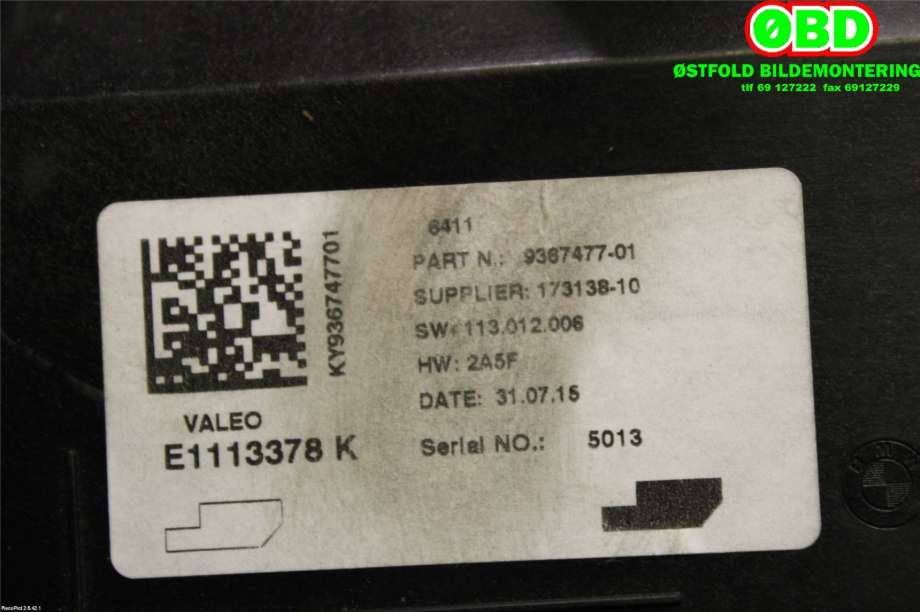 Styreenhet diverse til BMW i3 2013-2022 (BMW|64119874189||64119367477)