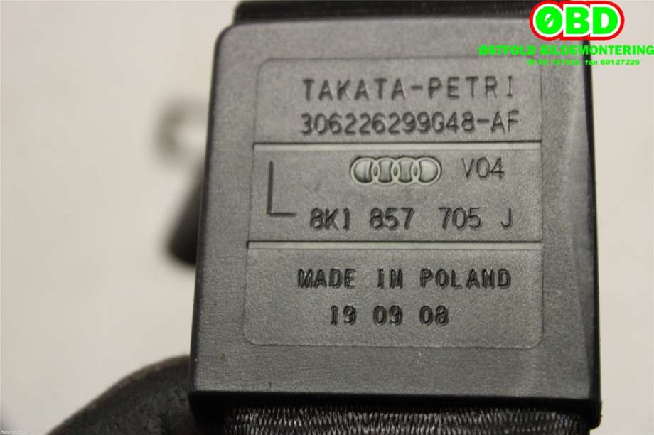 Airbag beltestrammer til Audi A4 2007-2014 (Type IV) (B8) (B8) (AUDI|8K1 857 705 J||8K1857705J)