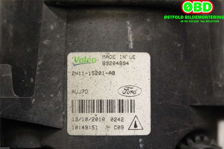 Tåkelykt høyre foran til Ford Focus 2008-2010 (Type II, Fase 2)  (FORD|1209177||2N1115201AB)