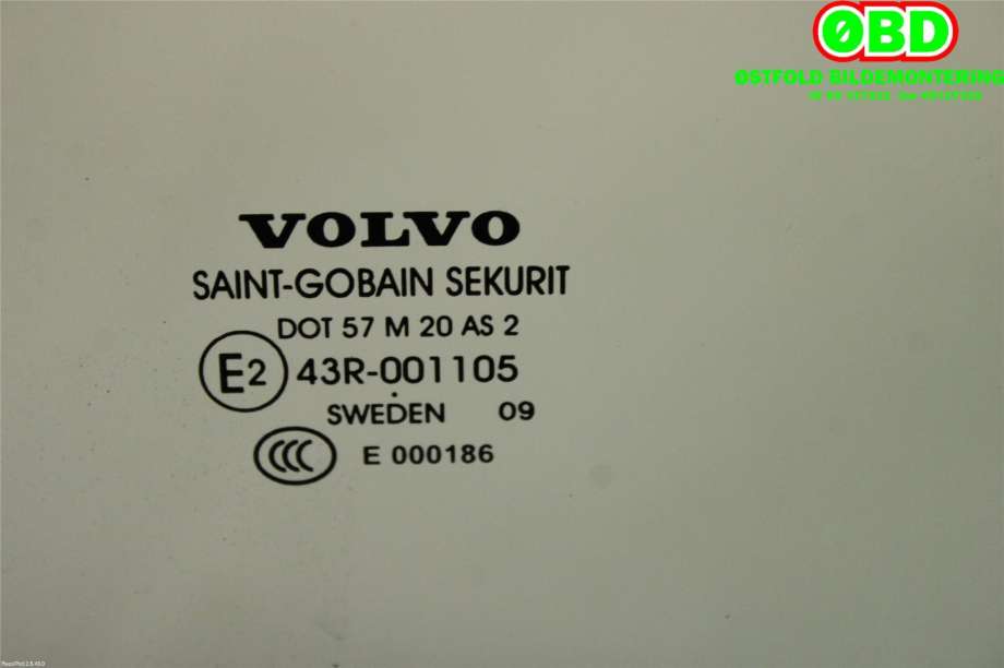 Siderute venstre bak til Volvo V70 2007-2013 (Type III, Fase 1)  (VOLVO|)