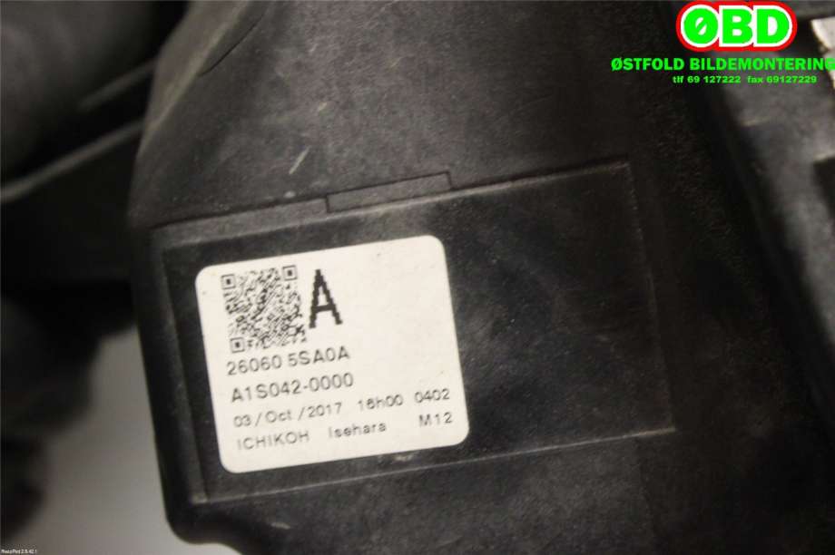 Frontlykt venstre halogen til Nissan Leaf 2018-->> (Type II)  (Nissan Leaf USA-utg|260605SA0A|)