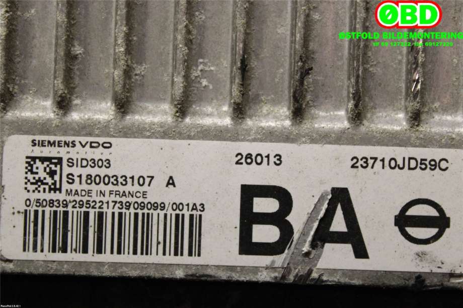 Styreenhet motor til Nissan Qashqai 2007-2010 (Type I, Fase 1)  (NISSAN|23710JD54D||23710JD59C)