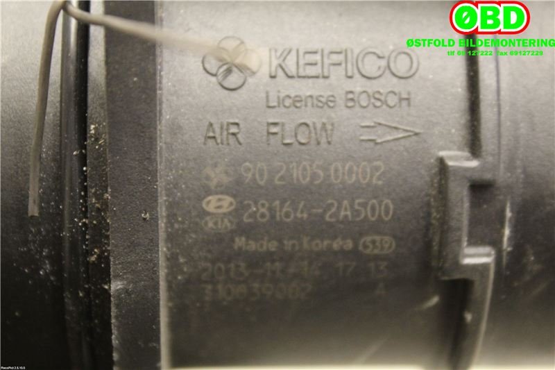 Luftmengde/luftmassemåler til Kia Rio 2011-2017 Type III  (KIA|281642A500|9021050002)