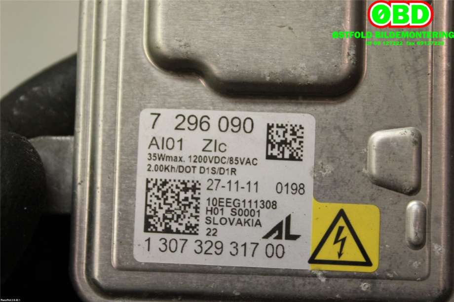 Styreenhet xenon/ballast til BMW 3-Serie 2012-2018 (F30/F31/F34) (F30/F31/F34) (BMW|63 11 7 317 408|130732931700|7296090)