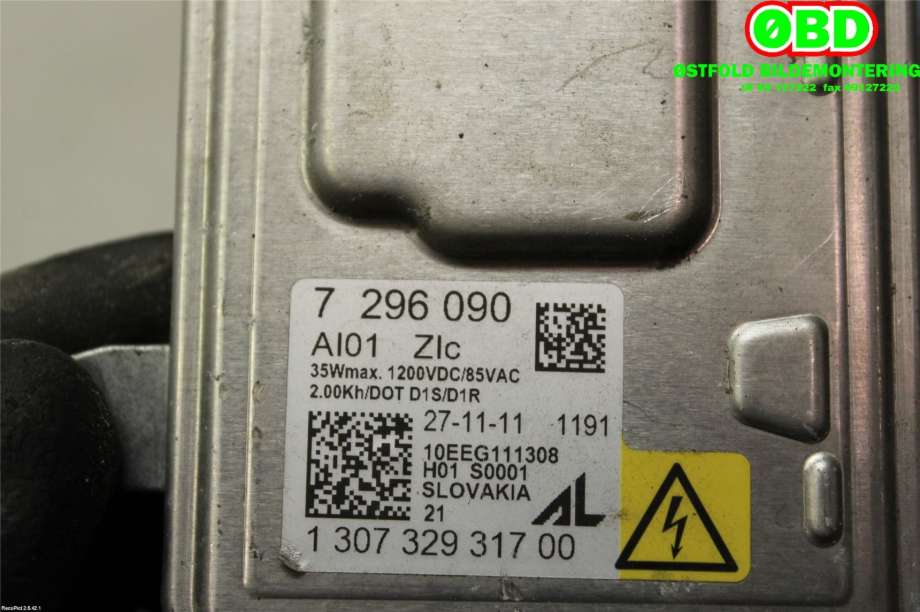 Styreenhet xenon/ballast til BMW 3-Serie 2012-2018 (F30/F31/F34) (F30/F31/F34) (BMW|63 11 7 317 408|130732931700|7296090)