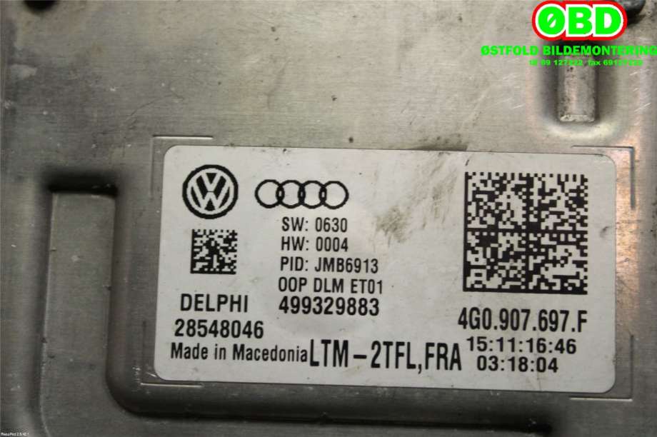 Styreenhet xenon/ballast til VW Passat 2015-2019 (Fase 1) (B8) (B8) (VOLKSWAGEN|4G0 907 697 F||4G0907697F)