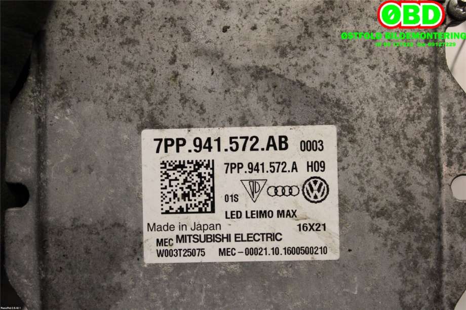 Styreenhet xenon/ballast til VW Passat 2015-2019 (Fase 1) (B8) (B8) (VOLKSWAGEN|7PP 941 572 AB||7PP941572AB)