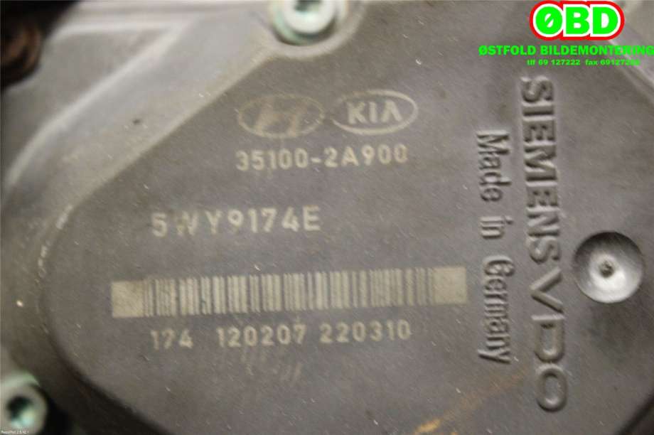 Spjeldhus til Kia Sportage 2010-2016 (Type III)  (KIA|351002A900|5WY9174E)
