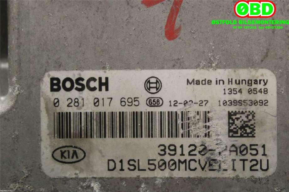 Styreenhet motor til Kia Sportage 2010-2016 (Type III)  (KIA|391202A051|0281017695)